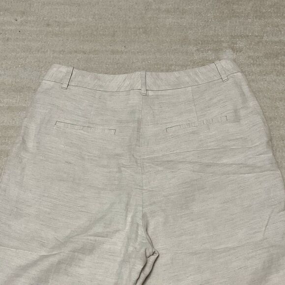 Aritzia Womens The Effortless Pant Linen Cropped Natural Ecru Size 12 $148 - Picture 5 of 12